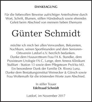 Traueranzeige von Günter Schmidt von Super Sonntag Bernburg