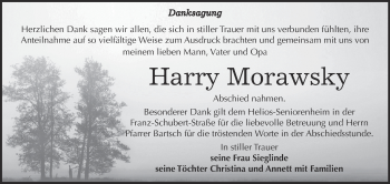 Traueranzeige von Harry Morawsky von Super Sonntag Aschersleben