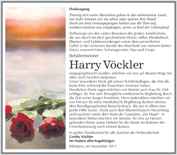 Traueranzeige von Harry Vöckler von Mitteldeutsche Zeitung