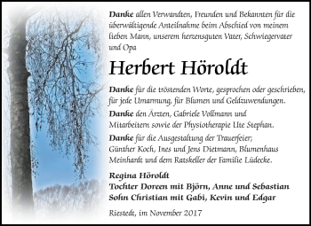 Traueranzeige von Herbert Höroldt von Super Sonntag SGH Mansf. Land