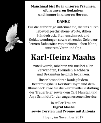 Traueranzeige von Karl-Heinz Maahs von Mitteldeutsche Zeitung Aschersleben