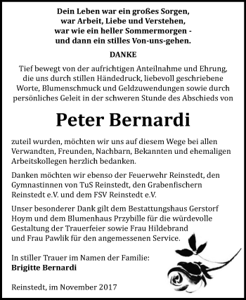 Traueranzeige von Peter Bernardi von Mitteldeutsche Zeitung