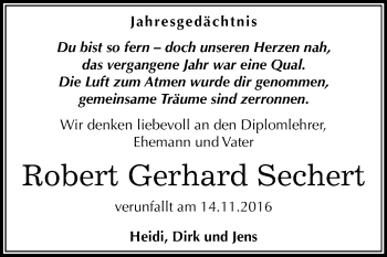 Traueranzeige von Robert Gerhard Sechert von Mitteldeutsche Zeitung Halle/Saalkreis