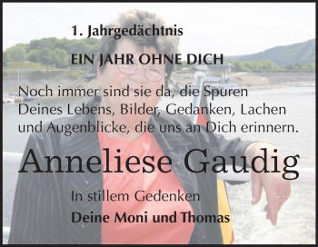 Traueranzeige von Anneliese Gaudig von Mitteldeutsche Zeitung Halle/Saalkreis