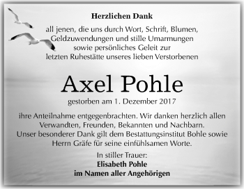 Traueranzeige von Axel Pohle von Mitteldeutsche Zeitung Merseburg/Querfurt