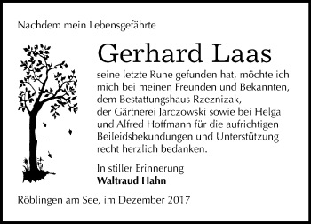 Traueranzeige von Gerhard Laas von Mitteldeutsche Zeitung