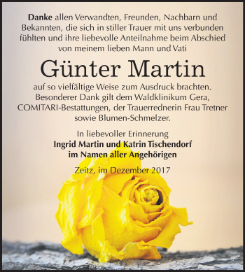 Traueranzeige von Günter Martin von Mitteldeutsche Zeitung