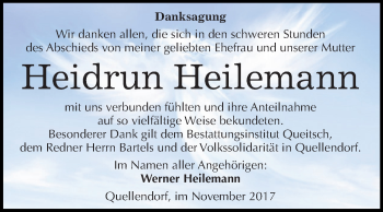 Traueranzeige von Heidrun Heilemann von WVG - Wochenspiegel Dessau / Köthen