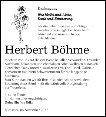 Traueranzeige von Herbert Böhme von Super Sonntag SGH Mansf. Land