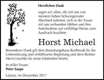 Traueranzeige von Horst Michael von Mitteldeutsche Zeitung Weißenfels