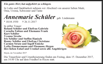 Traueranzeige von Iris Schüler von Super Sonntag Aschersleben