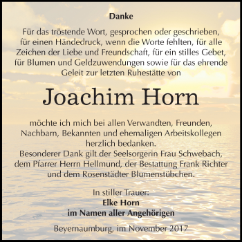 Traueranzeige von Joachim Horn von Mitteldeutsche Zeitung