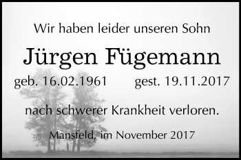 Traueranzeige von Jürgen Fügemann von Mitteldeutsche Zeitung