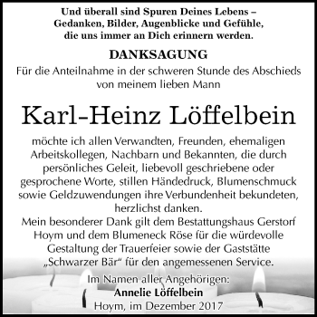 Traueranzeige von Karl-Heinz Löffelbein von Mitteldeutsche Zeitung Aschersleben