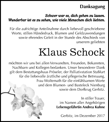 Traueranzeige von Klaus Schock von Mitteldeutsche Zeitung Bernburg