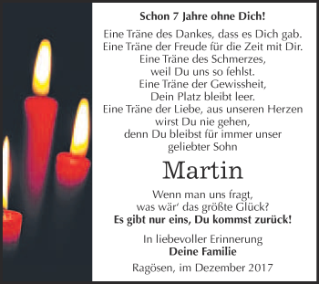 Traueranzeige von Martin  von Super Sonntag Wittenberg