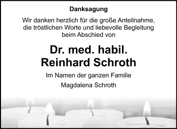 Traueranzeige von Reinhard Schroth von Mitteldeutsche Zeitung