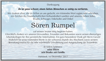 Traueranzeige von Sören Rumpel von Mitteldeutsche Zeitung