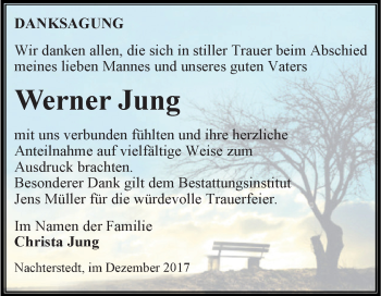 Traueranzeige von Werner Jung von Super Sonntag Aschersleben