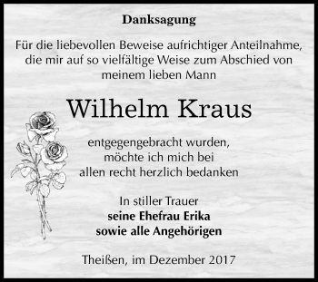 Traueranzeige von Wilhelm Kraus von Mitteldeutsche Zeitung Zeitz