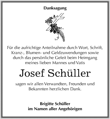 Traueranzeige von Josef Schüller von Mitteldeutsche Zeitung Bitterfeld