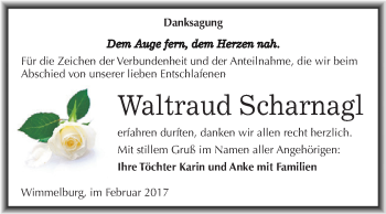 Traueranzeige von Waltraud Scharnagl von Super Sonntag SGH Mansf. Land