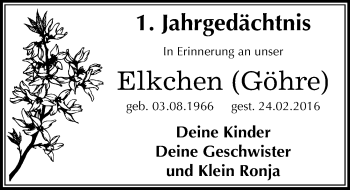 Traueranzeige von Elke Göhre von Mitteldeutsche Zeitung Aschersleben