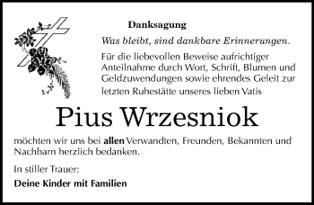 Traueranzeige von Pius Wrzesniok von Mitteldeutsche Zeitung Bitterfeld
