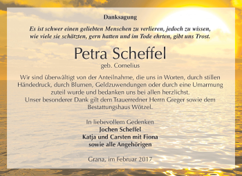 Traueranzeige von Petra Scheffel von Super Sonntag Zeitz
