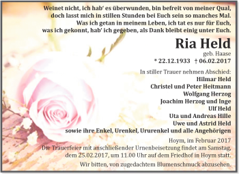 Traueranzeige von Margarethe Rosa Berend von Mitteldeutsche Zeitung Mansfelder Land