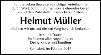 Traueranzeige von Helmut Müller von Mitteldeutsche Zeitung Wittenberg