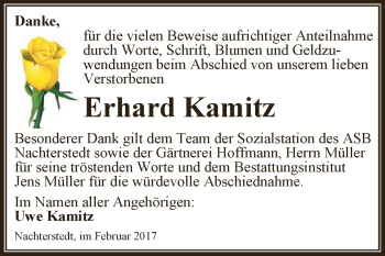 Traueranzeige von Erhard Kamitz von Super Sonntag SGH Mansf. Land