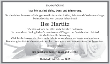 Traueranzeige von Ilse Hartitz von Super Sonntag SGH Mansf. Land