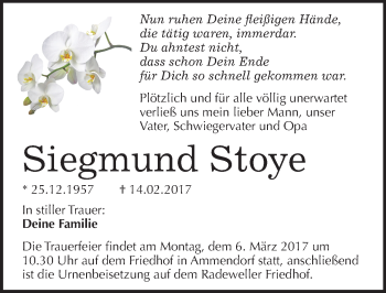 Traueranzeige von Siegmund Stoye von Mitteldeutsche Zeitung Halle/Saalkreis