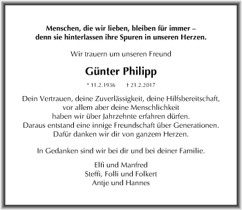 Traueranzeige von Günter Philipp von Mitteldeutsche Zeitung Merseburg/Querfurt