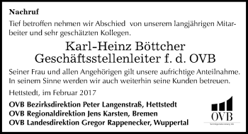 Traueranzeige von Karl-Heinz Böttcher von Mitteldeutsche Zeitung Mansfelder Land