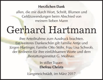 Traueranzeige von Gerhard Hartmann von Super Sonntag Halle
