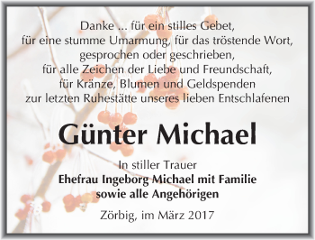 Traueranzeige von Günter Michael von Mitteldeutsche Zeitung Bitterfeld