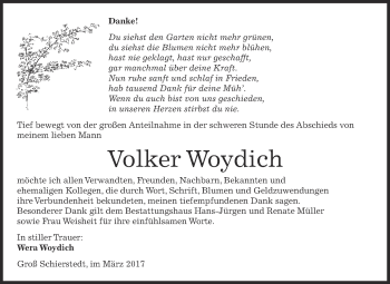 Traueranzeige von Volker Woydich von Super Sonntag SGH Mansf. Land