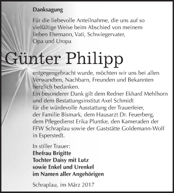 Traueranzeige von Günter Philipp von Super Sonntag Halle