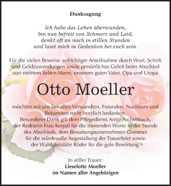 Traueranzeige von Otto Moeller von Mitteldeutsche Zeitung Mansfelder Land