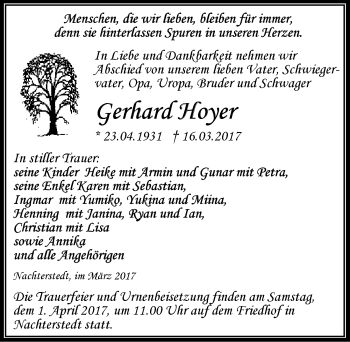 Traueranzeige von Gerhard Hoyer von Mitteldeutsche Zeitung Aschersleben