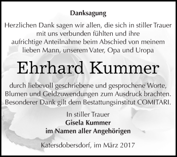 Traueranzeige von Ehrhard Kummer von Super Sonntag Zeitz