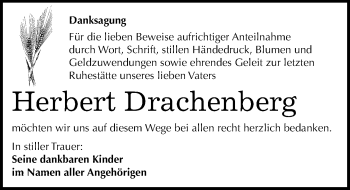Traueranzeige von Herbert Drachenberg von Mitteldeutsche Zeitung Naumburg/Nebra