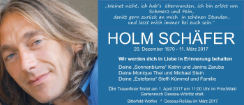 Traueranzeige von Holm Kurt Schäfer von Mitteldeutsche Zeitung Bitterfeld