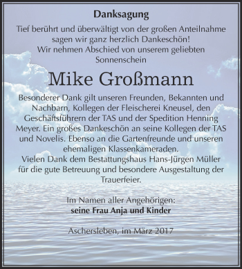 Traueranzeige von Mike Großmann von Super Sonntag SGH Mansf. Land