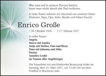 Traueranzeige von Enrico Große von Mitteldeutsche Zeitung Halle/Saalkreis