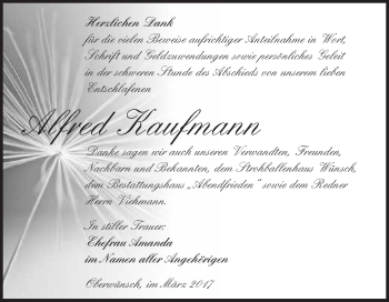 Traueranzeige von Alfred Kaufmann von Super Sonntag Halle
