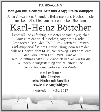 Traueranzeige von Karl-Heinz Böttcher von Super Sonntag SGH Mansf. Land