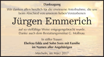 Traueranzeige von Jürgen Emmerich von Super Sonntag Halle